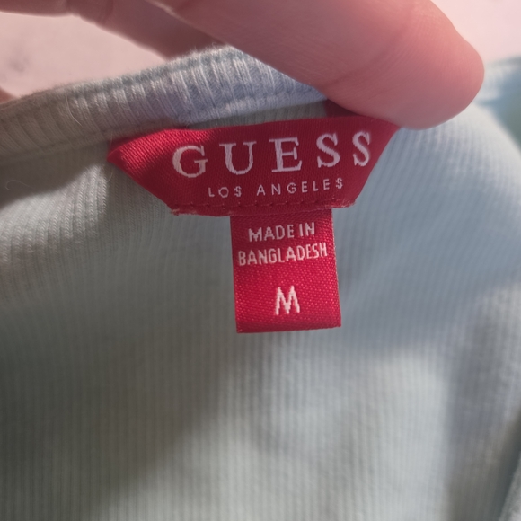 Guess Light Blue Ribbed Top - Picture 3 of 5